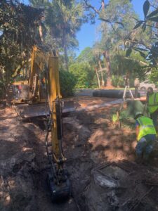 Crews working near Beachwalk