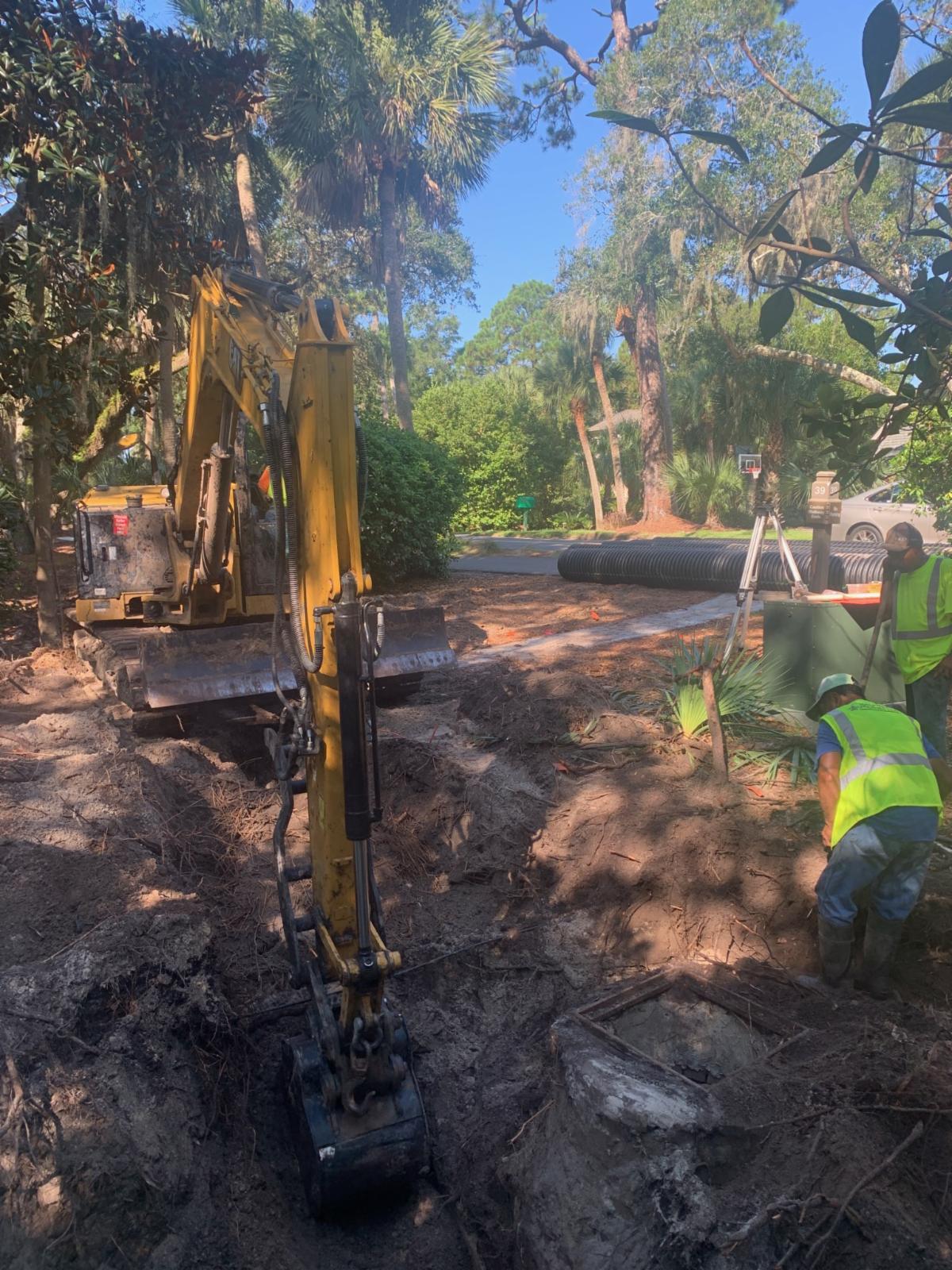 Crews working near Beachwalk