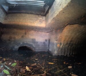 Standing water under catch basin